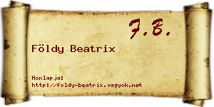 Földy Beatrix névjegykártya