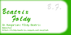 beatrix foldy business card